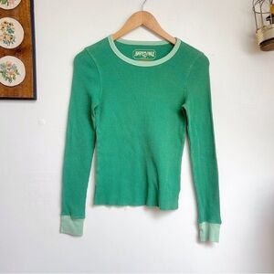 American Eagle Green Waffle Knit Long Sleeve Shirt 
XS